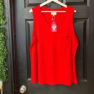 Red Sleeveless Top